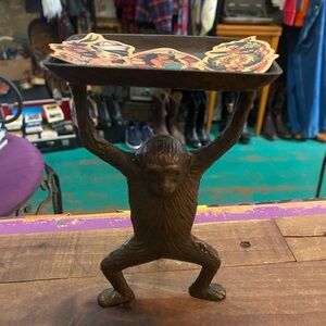 *Rare* Antique Brass Monkey business card holder